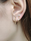 Fashion Square + Star Alloy Diamond Star Square Asymmetric Stud Earrings