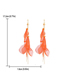 Fashion Orange Fabric Mesh Petal Tassel Earrings