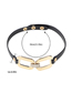 Fashion #6 Gold Pu Leather Chain Geometric Necklace
