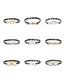 Fashion Section Two Silver Alloy Diamond Concealed Buckle Geometric Bracelet
