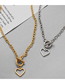 Fashion Silver Alloy Hollow Heart Ot Buckle Necklace