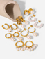 Fashion 11# Titanium Pearl C-shaped Earrings