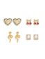 Fashion D Brass Inset Zirconium Square Stud Earrings