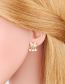 Fashion B Copper Bee Pearl Stud Earrings With Diamonds