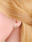 Fashion C Copper Inlaid Zirconium Heart Stud Earrings