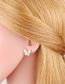 Fashion White Copper Diamond Shell Butterfly Stud Earrings