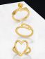 Fashion C Copper Diamond Geometric Cutout Heart Ring