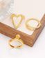 Fashion C Copper Diamond Geometric Cutout Heart Ring