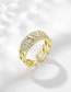 Fashion 5# Brass Diamond Geometric Open Ring