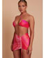 Fashion 3# Polyester Gradient Cross Halter Cutout Drawstring Split Swimsuit Three Piece