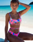 Fashion 3# Polyester Printed Split Swimsuit