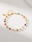 Fashion Gold Brass Gold Plated Acrylic Beaded Anklet