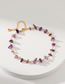 Fashion Purple Copper Gold Plated Irregular Shaped Crystal Anklet