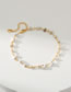 Fashion White Copper Gold Plated Irregular Shaped Crystal Anklet
