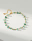 Fashion Green Copper Gold Plated Irregular Shaped Crystal Anklet