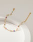 Fashion Gold Copper Gold Plated Pearl Color Bead Anklet