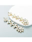 Fashion White Alloy Diamond Leaf Drop Earrings