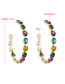 Fashion Color Alloy Glass Drill C-shaped Earrings