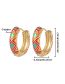 Fashion 8# Pure Copper Drip Oil Diamond Earrings