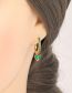 Fashion Green Bronze Heart Zirconia Earrings