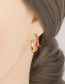 Fashion Orange Brass Drop Zirconia Round Earrings