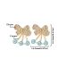 Fashion Color Copper Inlaid Zirconia Bow Oil Eye Stud Earrings