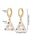 Fashion Pink Brass Diamond Drop Oil Triangle Earrings