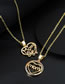 Fashion Outer Ring Round Copper Gold Plated Zirconium Mom Round Necklace