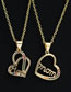 Fashion Drill On Both Sides Copper Gold Plated Zirconium Heart Mom Necklace