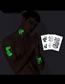 Fashion Luminous Green Yb-016 Geometric Luminous Water Transfer Tattoo Sticker