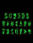 Fashion Luminous Green Yb-005 Geometric Luminous Water Transfer Tattoo Sticker