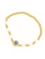 Fashion Gold-2 Bronze Zirconium Pearl Beaded Oil Eye Bracelet