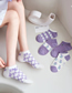 Fashion 5 Pairs Cotton Floral Embroidered Plaid Socks
