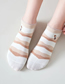 Fashion 5 Pairs Cotton Flower Embroidered Striped Lace Socks