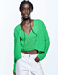 Fashion Green Cutout Knitted Jacket