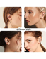 Fashion Rose Gold Middle Circle Stainless Steel Geometric Chain Piercing Ear Pins