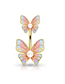 Fashion Pearl Butterfly Titanium Steel Diamond Butterfly Piercing Navel Nails