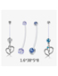 Fashion Blue set (price for 5) Titanium Steel Diamond Love Foot Piercing Navel Nail