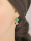 Fashion Pink Bronze Diamond Drip Oil Heart Earrings