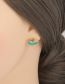 Fashion B Bronze Zirconium Oil Drop Eye Stud Earrings