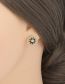 Fashion Black Bronze Zirconium Round Oil Drip Stud Earrings
