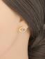 Fashion B Copper Gold Plated Oil Eye Stud Earrings