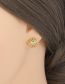 Fashion White Copper Gold Plated Diamond Eye Stud Earrings