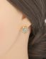 Fashion White Bronze Diamond Drop Oil Eye Stud Earrings