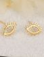 Fashion Gold Color Copper Diamond Eye Stud Earrings