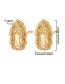 Fashion Gold Color Brass Gold Plated Virgin Mary Stud Earrings