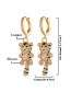 Fashion Gold Color Bronze Diamond Tiger Earrings