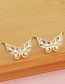 Fashion Color Copper Diamond Butterfly Stud Earrings