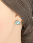 Fashion Blue Copper Drop Oil Eye Stud Earrings