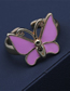 Fashion Orange Copper Drip Butterfly Open Ring